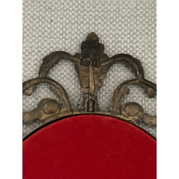 Set of 2 VTG Italian Ornate Oval Metal Frames Floral Prints Wall Hanging Baroque - Picture 10 of 12